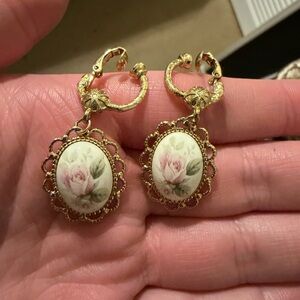 Gold Floral Earrings